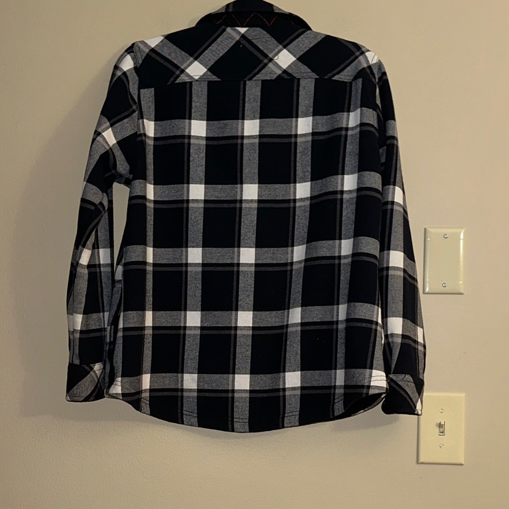 Orvis Black & White Plaid Snap-Front Shirt Jacket - Picture 5 of 6
